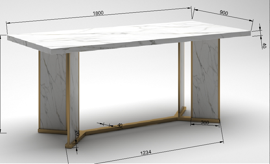 MARNUR Large Dining Table, White