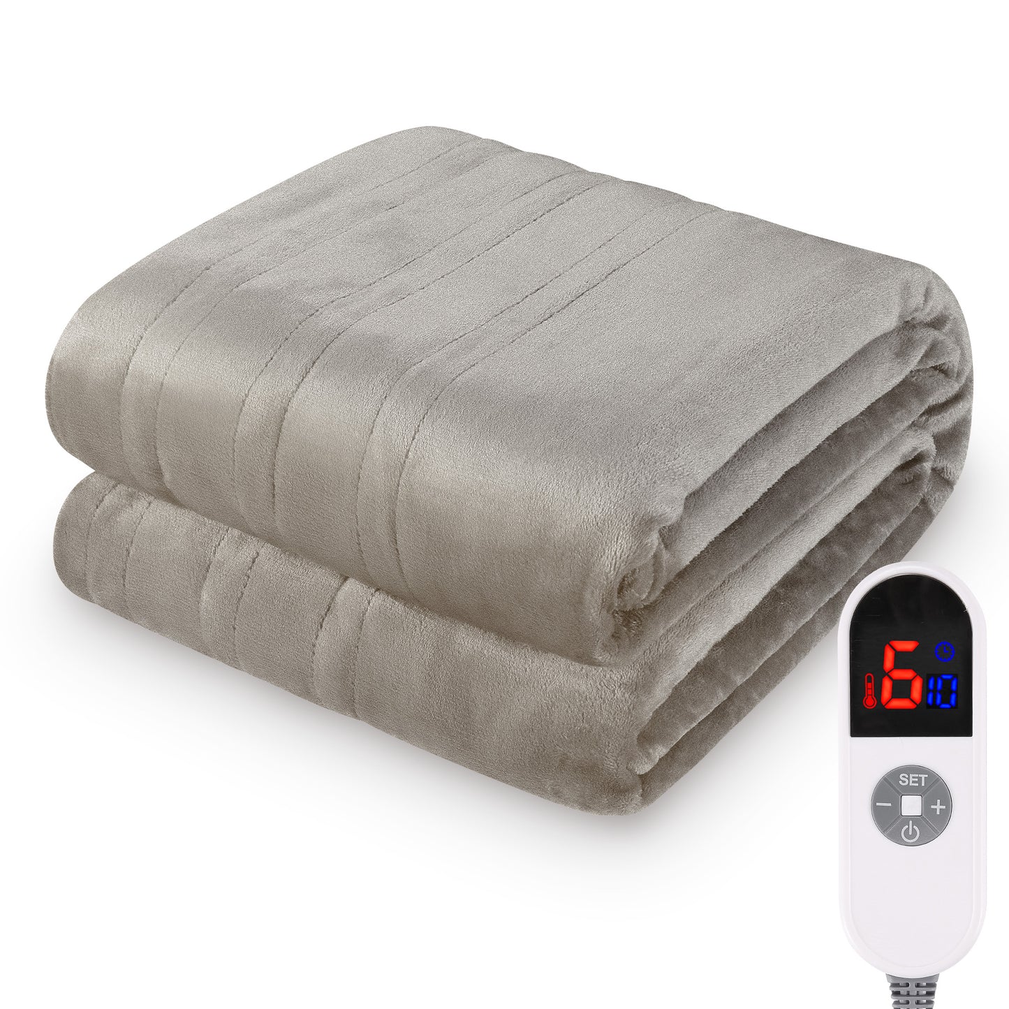 MARNUR Electric Blanket 72" x 84" Full Size Heated Blanket, Fast Heating, 6 Heating Levels, 10 Hours Timer, Linen