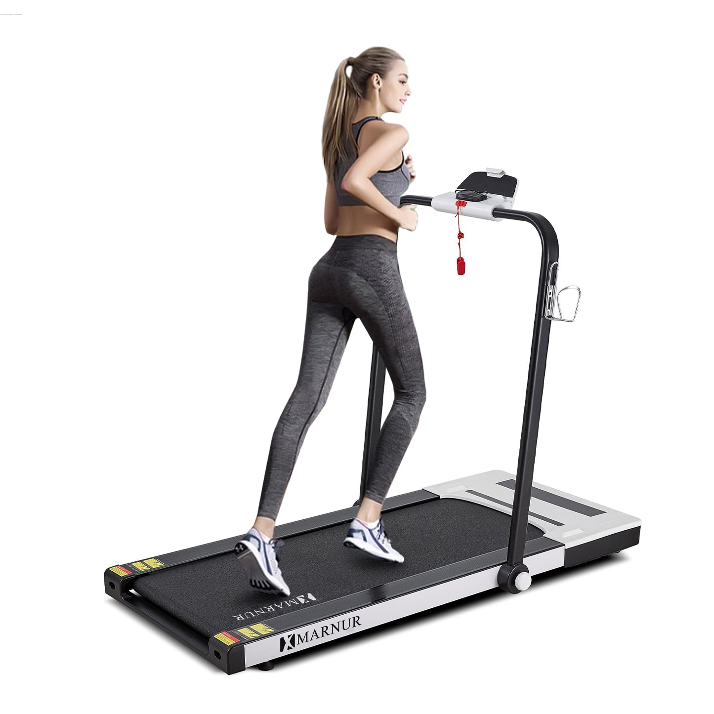 MARNUR 2-IN-1 Folding Treadmill, 2.2HP Under Desk Treadmill with Remote Control for Walking Running Jogging for Home/Office