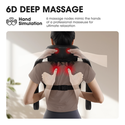 MARNUR Cordless Neck and Shoulder Massager, Rechargeable 6D Deep Shiatsu Kneading Massager with Heat, Hands-free Design, Best Gifts for Mom Dad