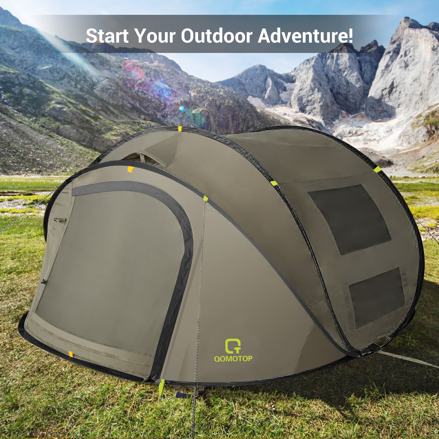 Instant Tent 4-Person Camp Tent - Green