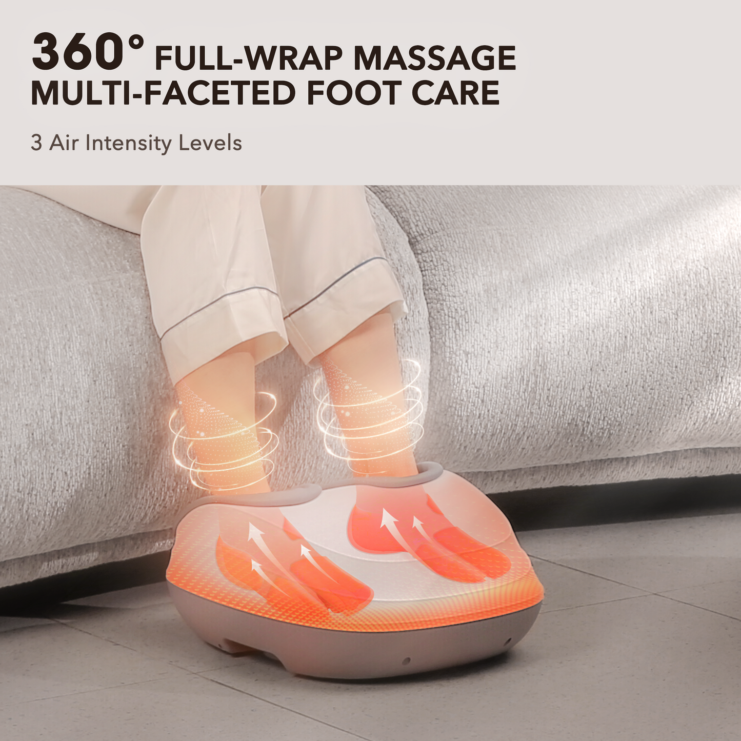 MARNUR Foot Massager Machine with Heat, Deep Kneading Shiatsu, White