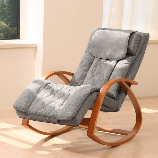 MARNUR Massage Rocking Chair Recliner with Vibration and Heat, Gray