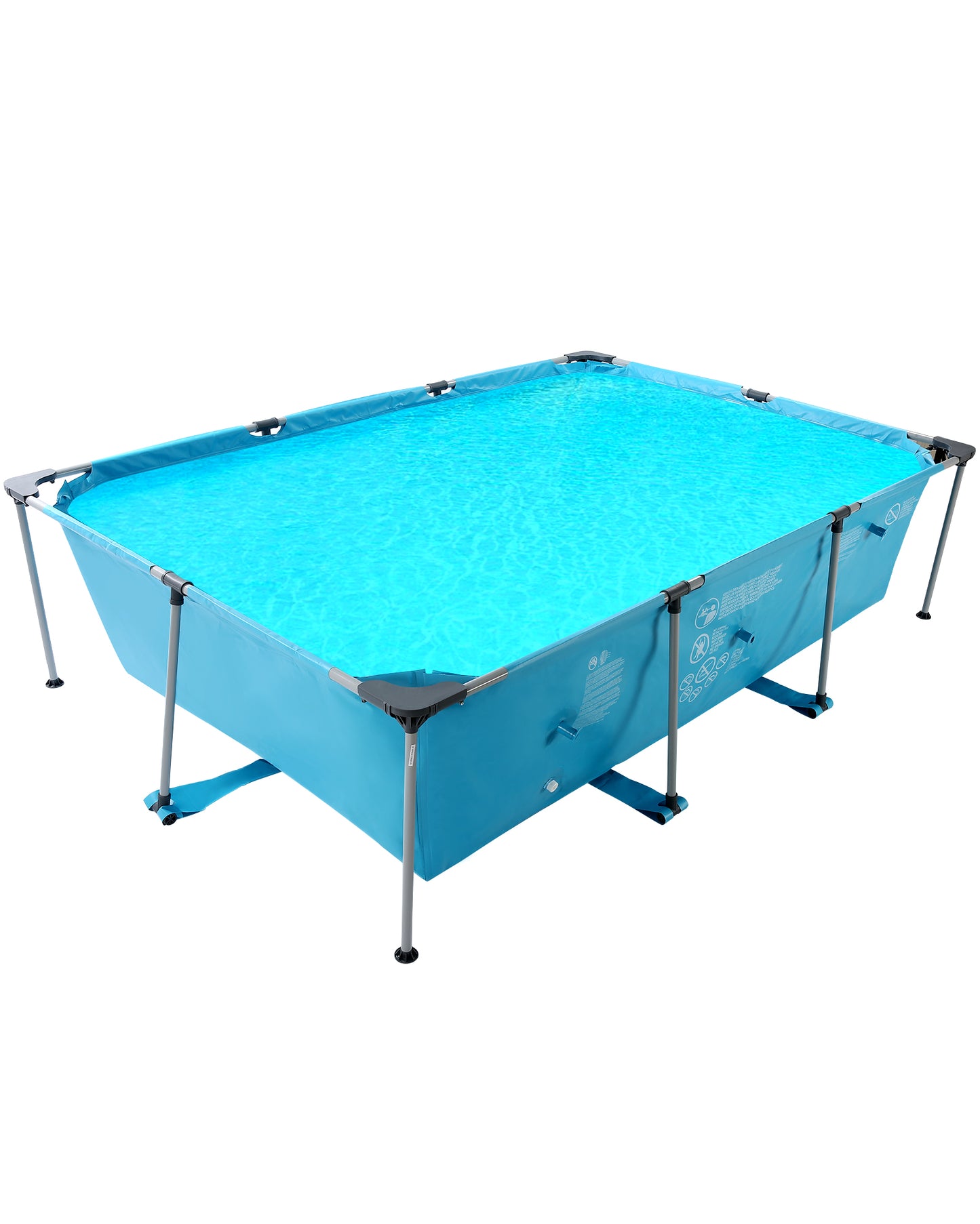 Swimming Pool Above Ground Swimming Pool Rectangle Swimming Pool with Metal Frame and Accessories 118x79x29.5 Inch for Child & Adult Backyard Lawn Bule