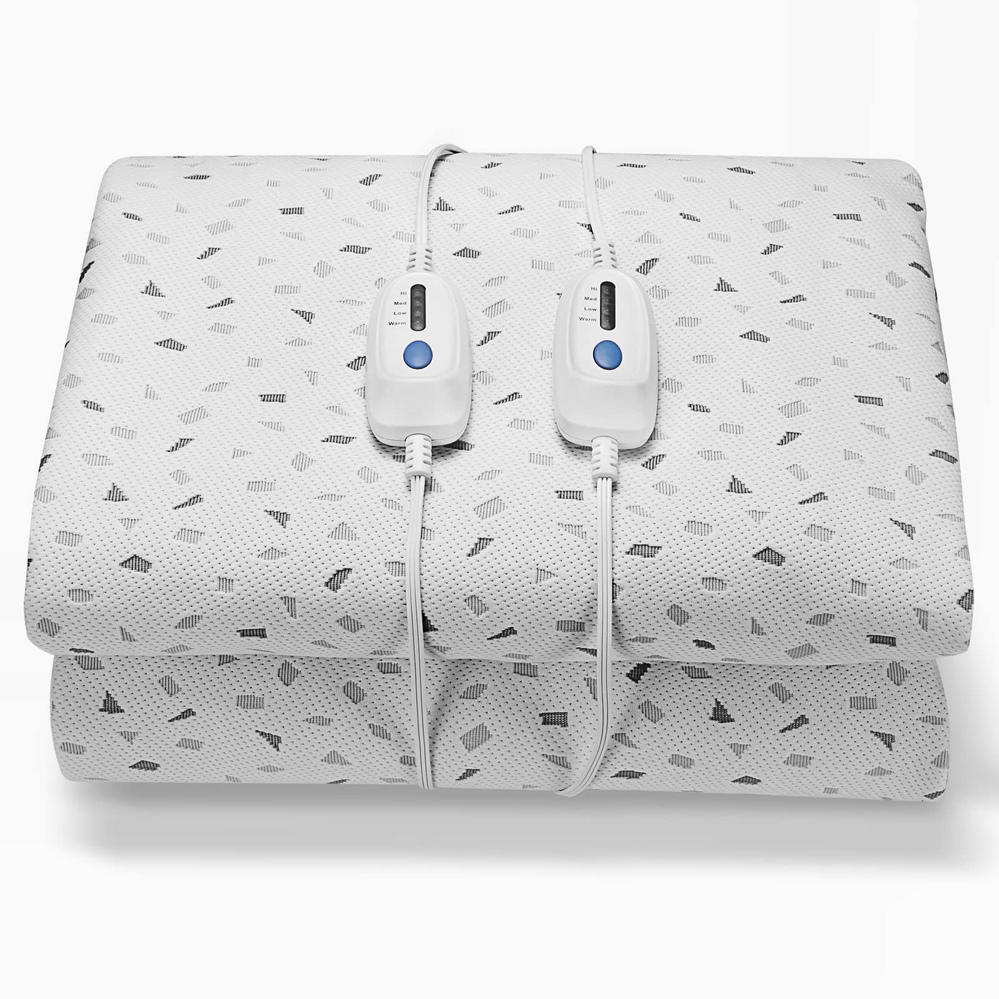 Heated Mattress Pad Queen Dual Control with Ventilated Technology, 100% Polyester Heated Mattress Cover with 4 Heating Levels & 10 Hours Auto Off, Fast Heating & Machine Washable