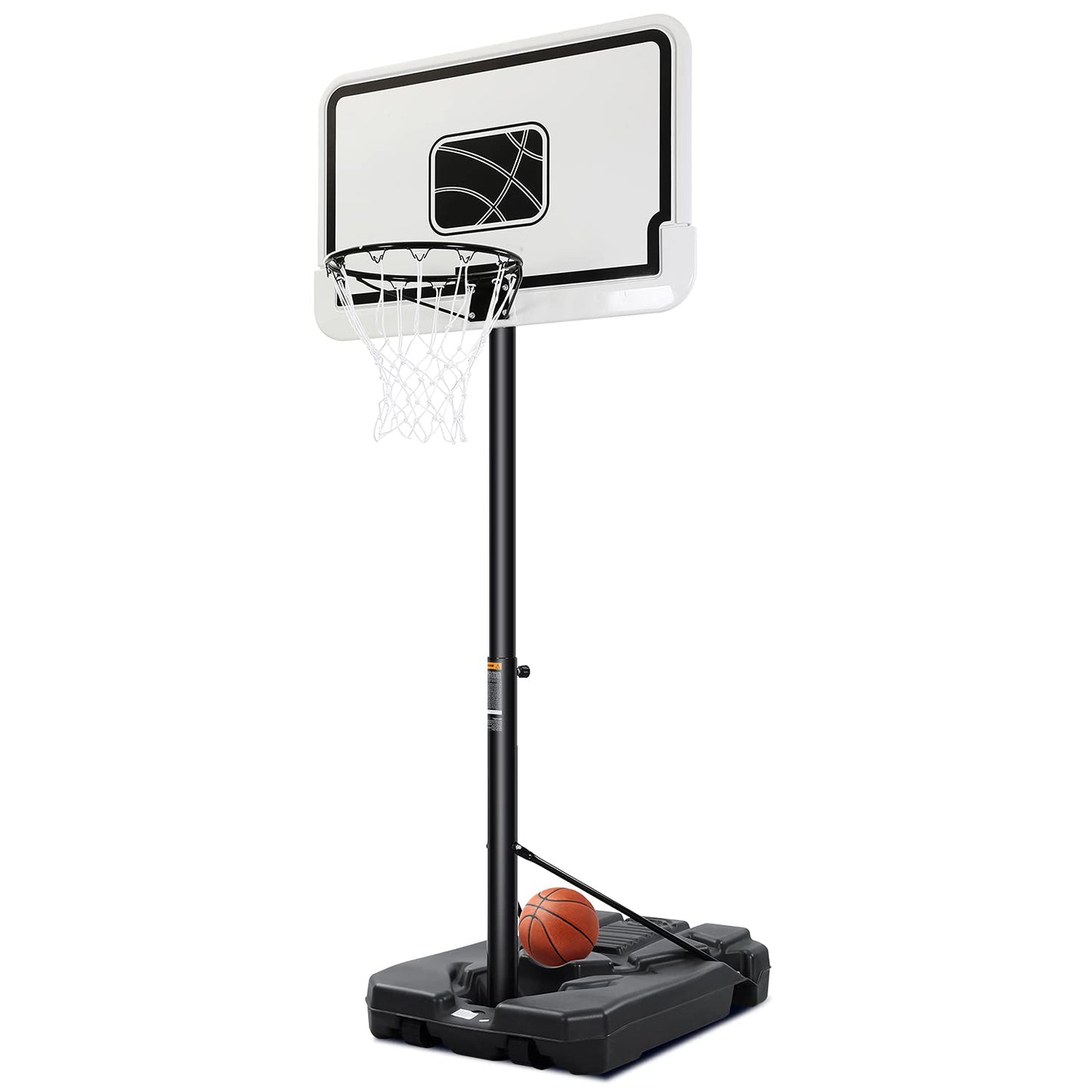 Basketball Hoop Portable Basketball Goal with 44'' Backboard,  Adjustable Height 7'6''-10', Wheels, Strong Base for Adults Teenagers Indoor Outdoor