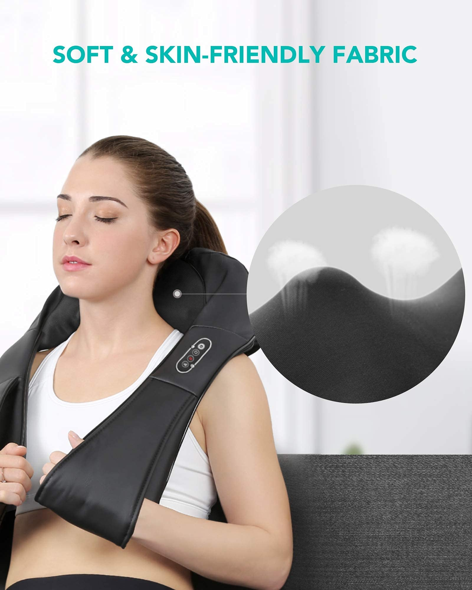 Shiatsu Back and Neck Massager with Heat, 8 Nodes Deep Kneading Massag –  MARNUR