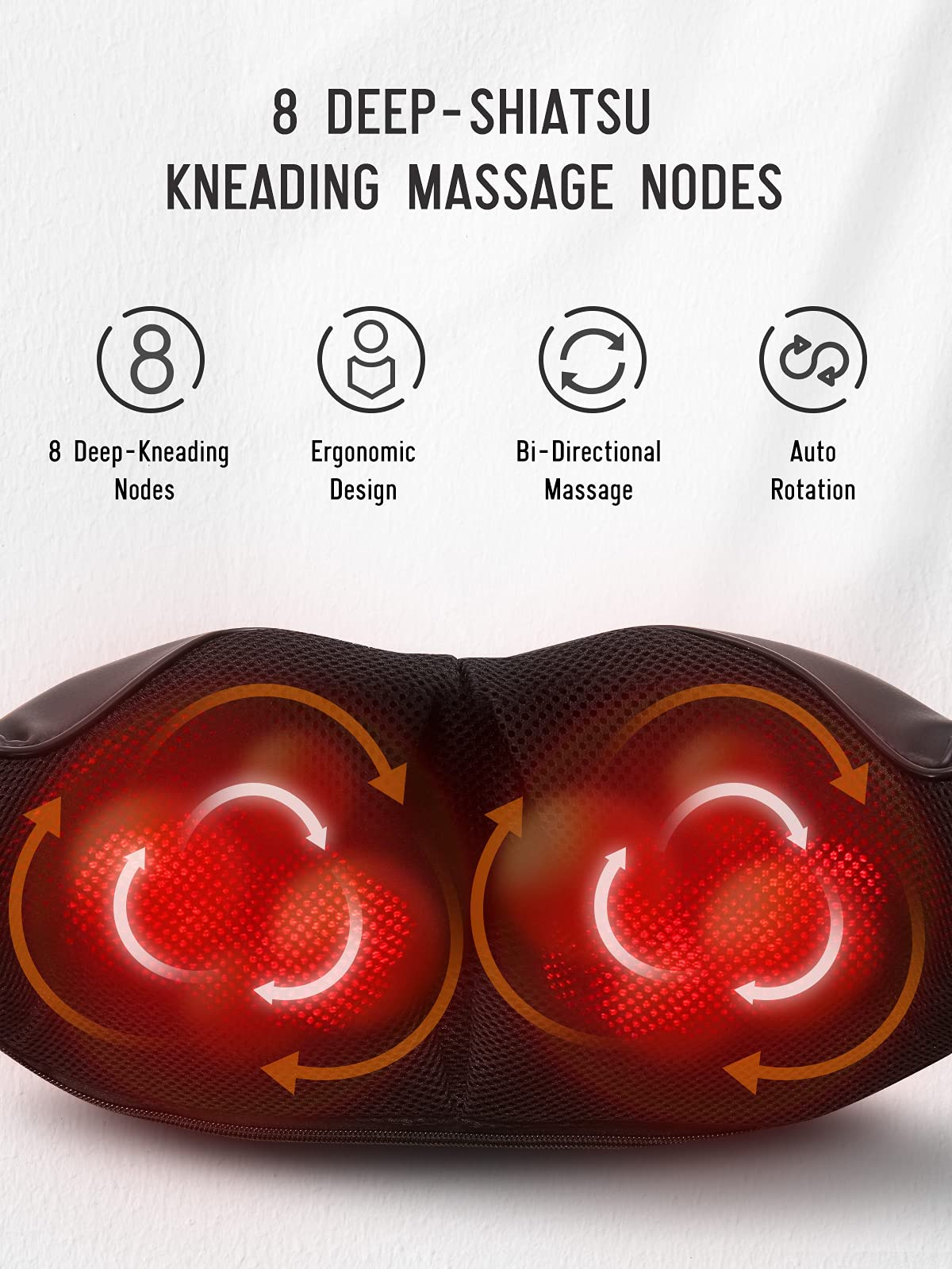 Shiatsu Shoulder And Neck Back Massager With Heat, Electric Deep