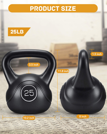 25lbs Kettlebell with HDPE Handle Workout Equipment Professional core Strength Training Weightlift Fitness Home Gym