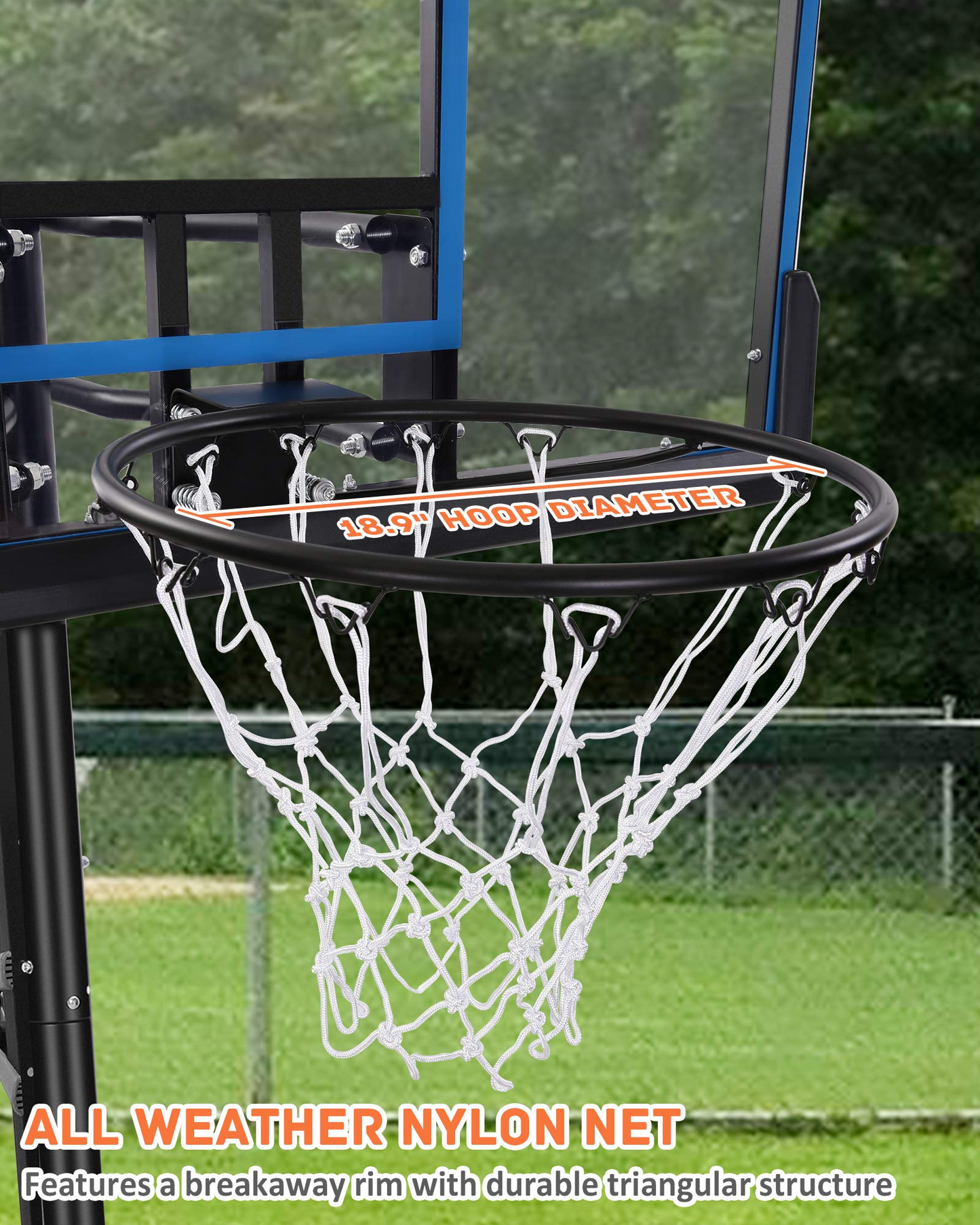 Basketball Hoop Outdoor Portable Basketball Goal & System 48 inch PC Backboard Adjustable from 7ft 6in - 10ft for Adults Teens Boys Outside