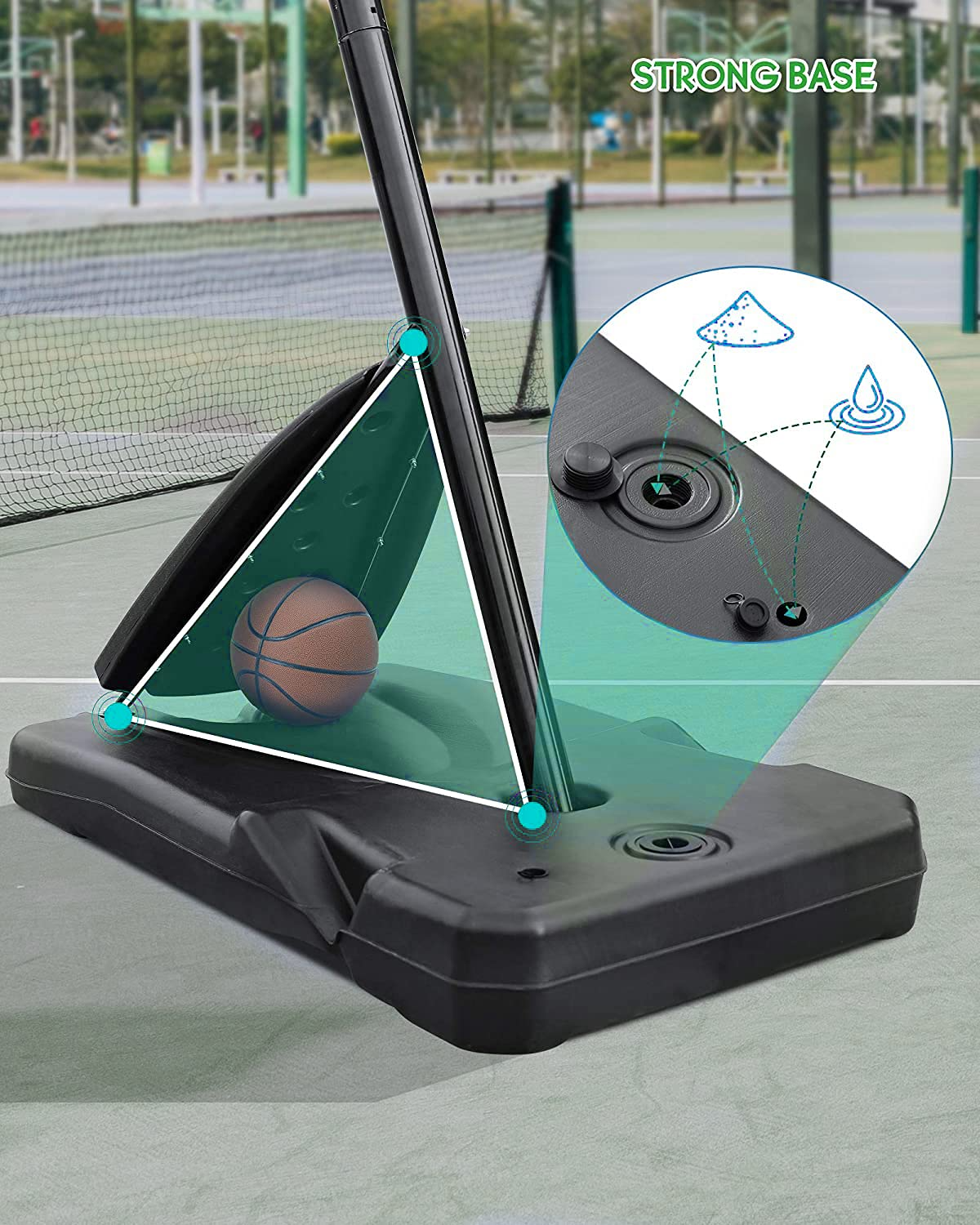 Basketball Hoop Basketball Goal 54" Basketball Backboard 7.5ft-10ft Height Adjustable Portable Basketball System for Adult Youth Kids Indoor Outdoor Use