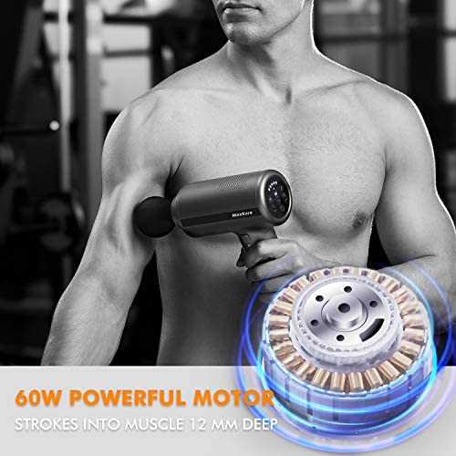 Heated Massage Percussion Gun for Athletes, Deep Tissue Muscle Massager