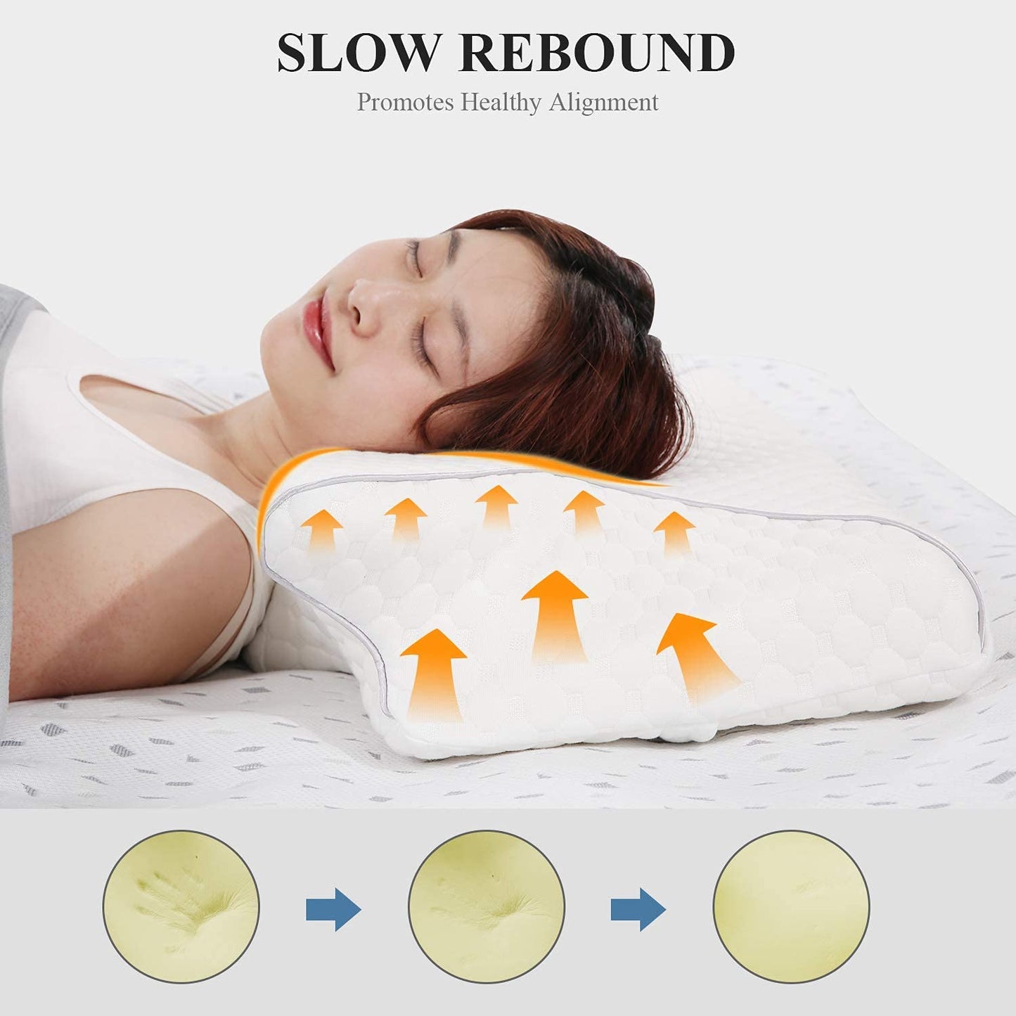 Memory Foam Pillow for Back Side Stomach Sleepers Hardness Adjustable Cervical Pillow Orthopedic Pillow Anti-Snoring Improve Sleep Quality