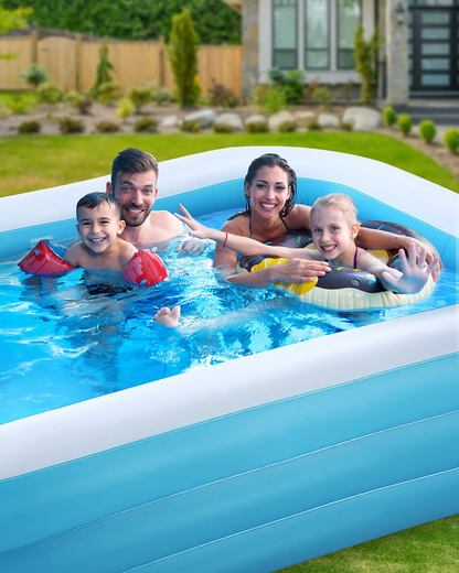 Inflatable Swimming Pool Fmaily Inflatable Pool Full-Sized Blow Up Pool Easy Set 95'' x 56'' x 22'' for Baby Kids Adults Outdoor Backyard Summer Water Party