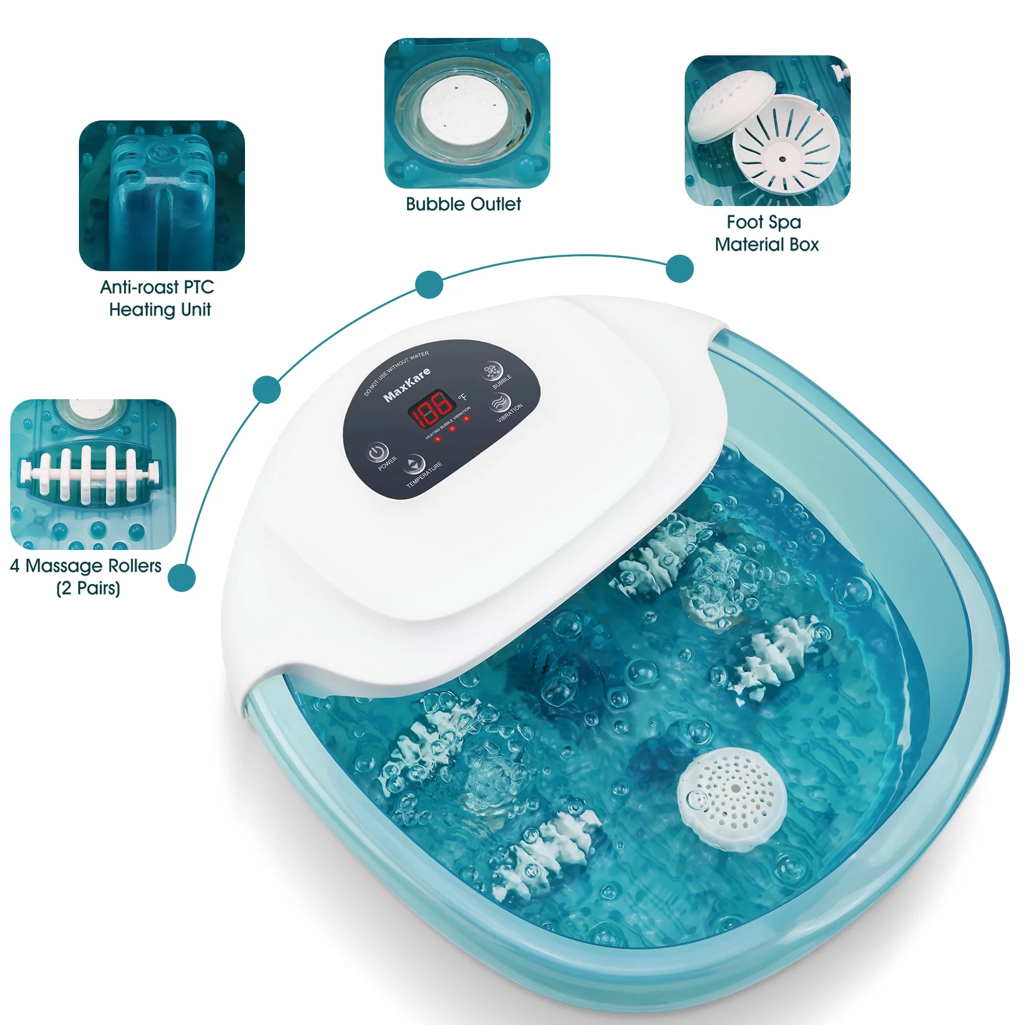 Load image into Gallery viewer, Foot Spa Bath Massager with Heat, Bubbles, and Vibration
