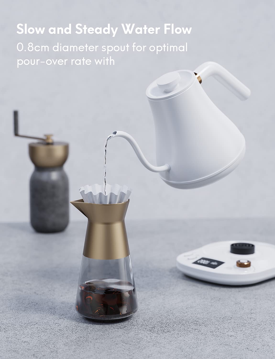 Pour over Gooseneck Kettle for Coffee and Tea, Temperature Control