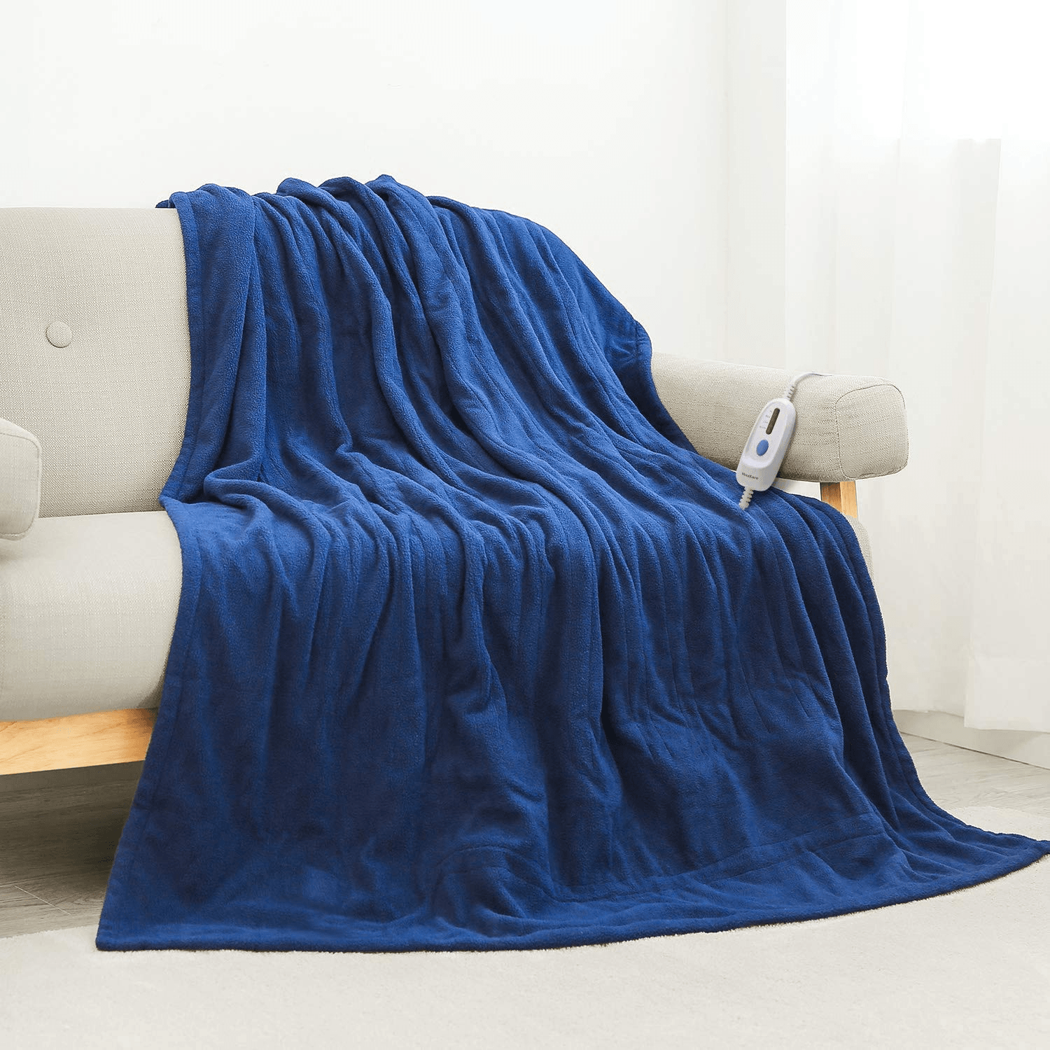 Electric Blanket Heated Throw 50" x 60" Lightweight Cozy Soft Fleece, 4 Temperature Settings Fast-Heating with 3 Hours Auto Off, ETL Certified, Full Body Warming, Machine Washable, Home Office Use - NAIPO