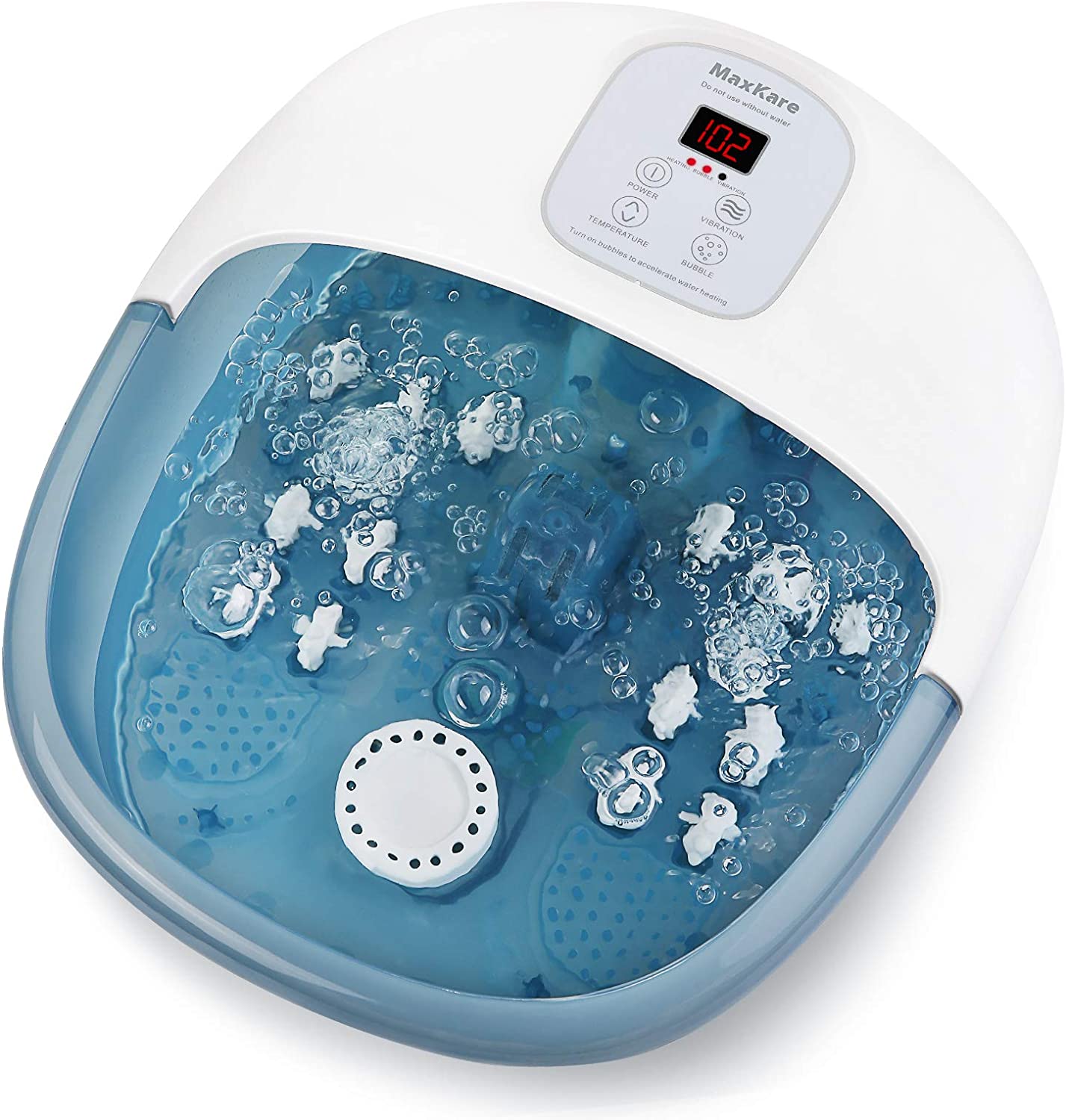 Foot Bath Massager with Heat Bubbles Vibration and 14 Massage Rollers, Foot Spa Basin Pedicure Soaking Feet with Adjustable Temperature and Auto Shut-Off, Comfortable Relax Home Spa Experience - NAIPO