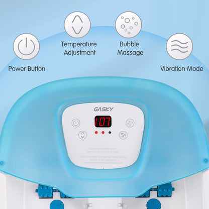 Foot Bath Massager with Heat, Vibration, Bubbles and Pedicure Grinding Stone, Heated Foot Spa of 16 Shiatsu Masssage Rollers, Adjustable Temperature Foot Soaking Bath Basin for Home Use - NAIPO