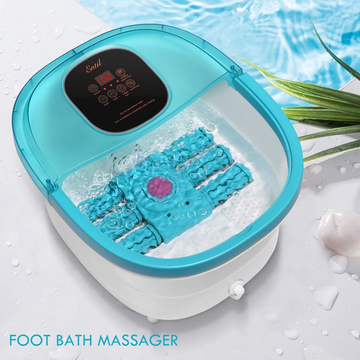 Foot Spa Bath Massager with 6 Motorized Rollers, Multifunction with Heat, Automatic Massage, Bubble Surging and Vibration, Pedicure Tub, 30-60mins Timer and +/- Temperature for Soothe Your Tired Feet - NAIPO