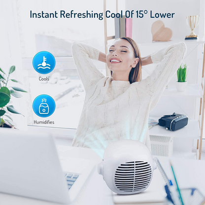 Portable Air Conditioner Fan Evaporative Portable Cooler Fan Space Cooler Fan Quiet Desk Fan with USB Recharged