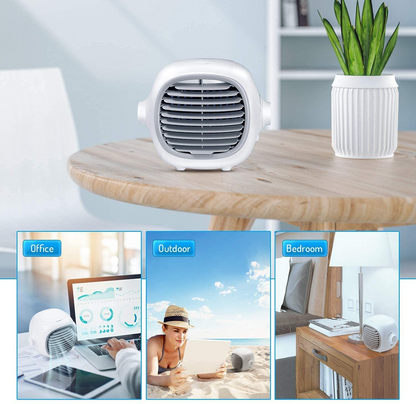 Portable Air Conditioner Fan Evaporative Portable Cooler Fan Space Cooler Fan Quiet Desk Fan with USB Recharged