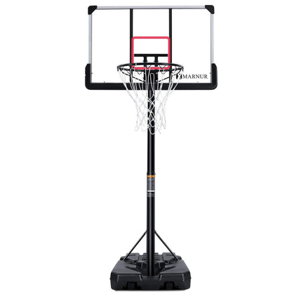 MARNUR Basketball Hoop Basketball System Portable Basketball Goal Basketball Equipment with Adjustable Height with Big Backboard & Wheels and Large Base for Youth and Adults Family Indoor Outdoor - NAIPO