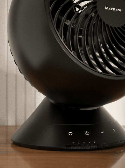 Maxkare Air Circulator Fan, 3speeds, Horizontal Vertical Oscillating Smart, Energy Fan with Remote, Timing, low noise long life, Black - NAIPO