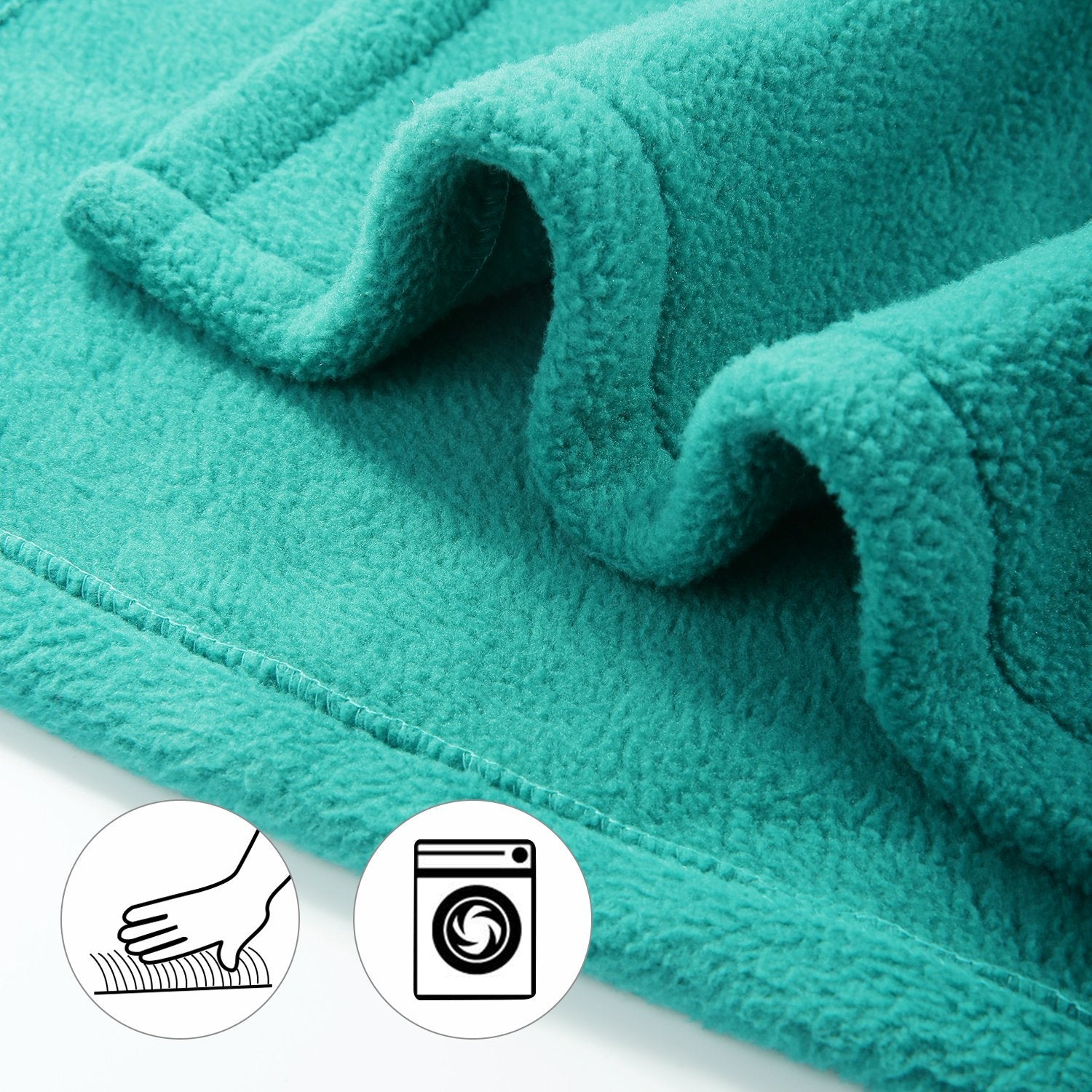 MaxKare Electric Heated Throw Blanket Polar Fleece 50"x 60" Lightweight Cozy Ultra-Warm Premium Microfiber Snap Lap Blankets with Auto-Off 4 Heating Levels-Lake Green - NAIPO