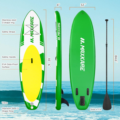 MaxKare Inflatable Paddle Board SUP Stand Up Paddle Board 6 inches Thick Board with SUP Accessories & Carry Bag & Fast Pumping for Adults - NAIPO