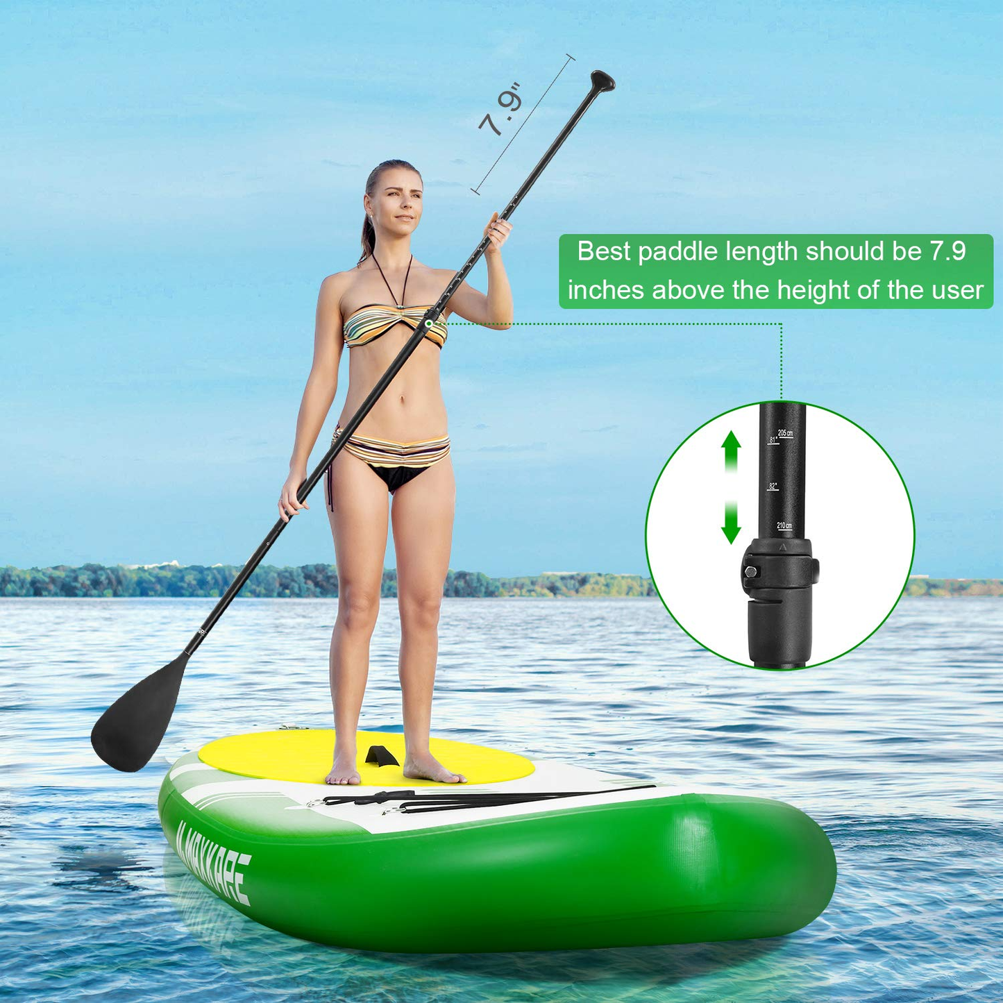 MaxKare Inflatable Paddle Board SUP Stand Up Paddle Board 6 inches Thick Board with SUP Accessories & Carry Bag & Fast Pumping for Adults - NAIPO