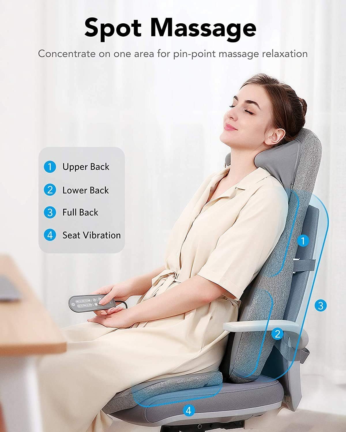 Gentle Touch Gel Shiatsu Massage Cushion with Heat