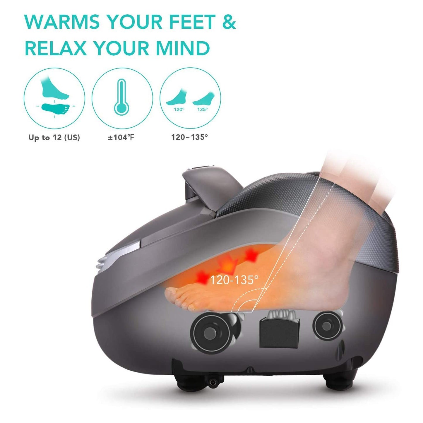 Naipo Foot Massager Shiatsu Foot Massage Machine Luxury Feet Massager Deep Kneading Massage with Tapping, Rolling, Air Compression, Heat and Adjustable Intensity Scraping for Plantar Fasciitis - NAIPO