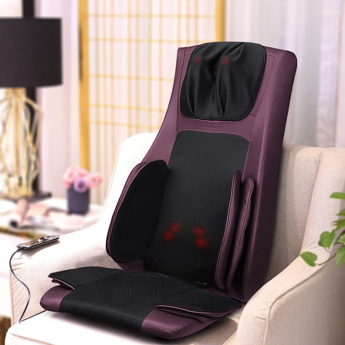 Naipo Neck & Back Massager with Heat and Air Compression (Purple) - NAIPO