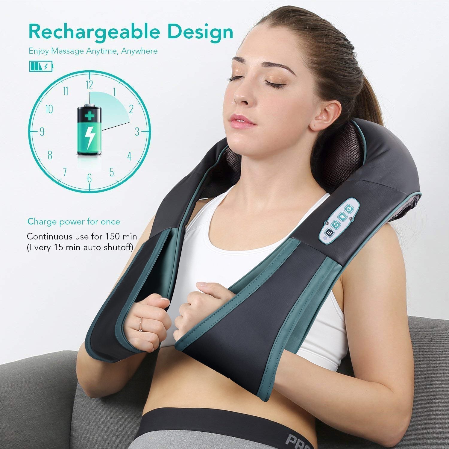 Electric Wireless Neck Shoulder Massage Machine Shiatsu Neck And