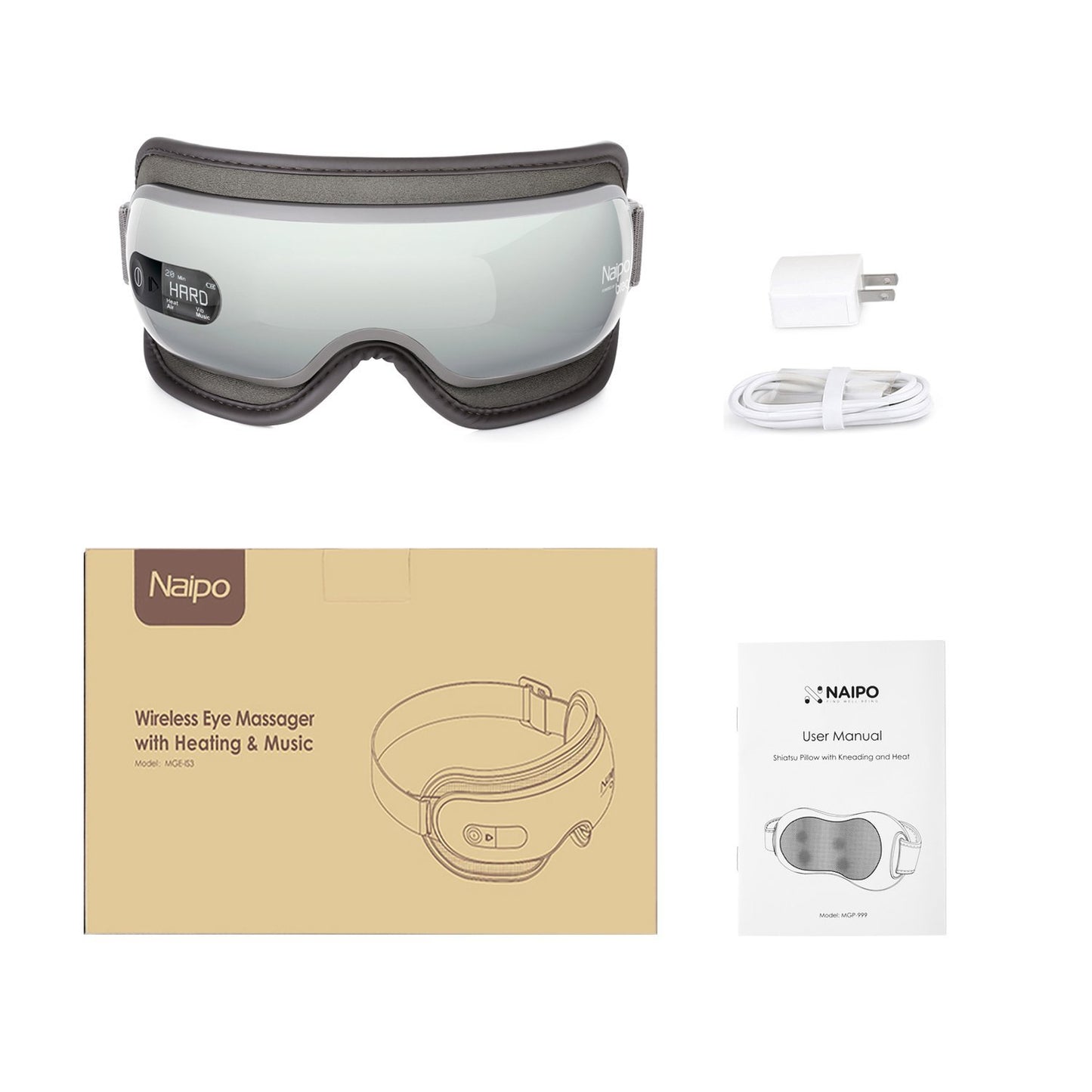 Naipo Wireless Eye Massager with Heat and Air Pressure - NAIPO