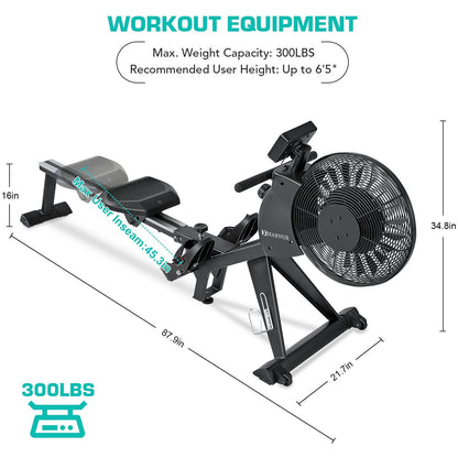 Rowing Machines Magnetic & Air Rower Machine with 16-Level Tension Resistance - NAIPO