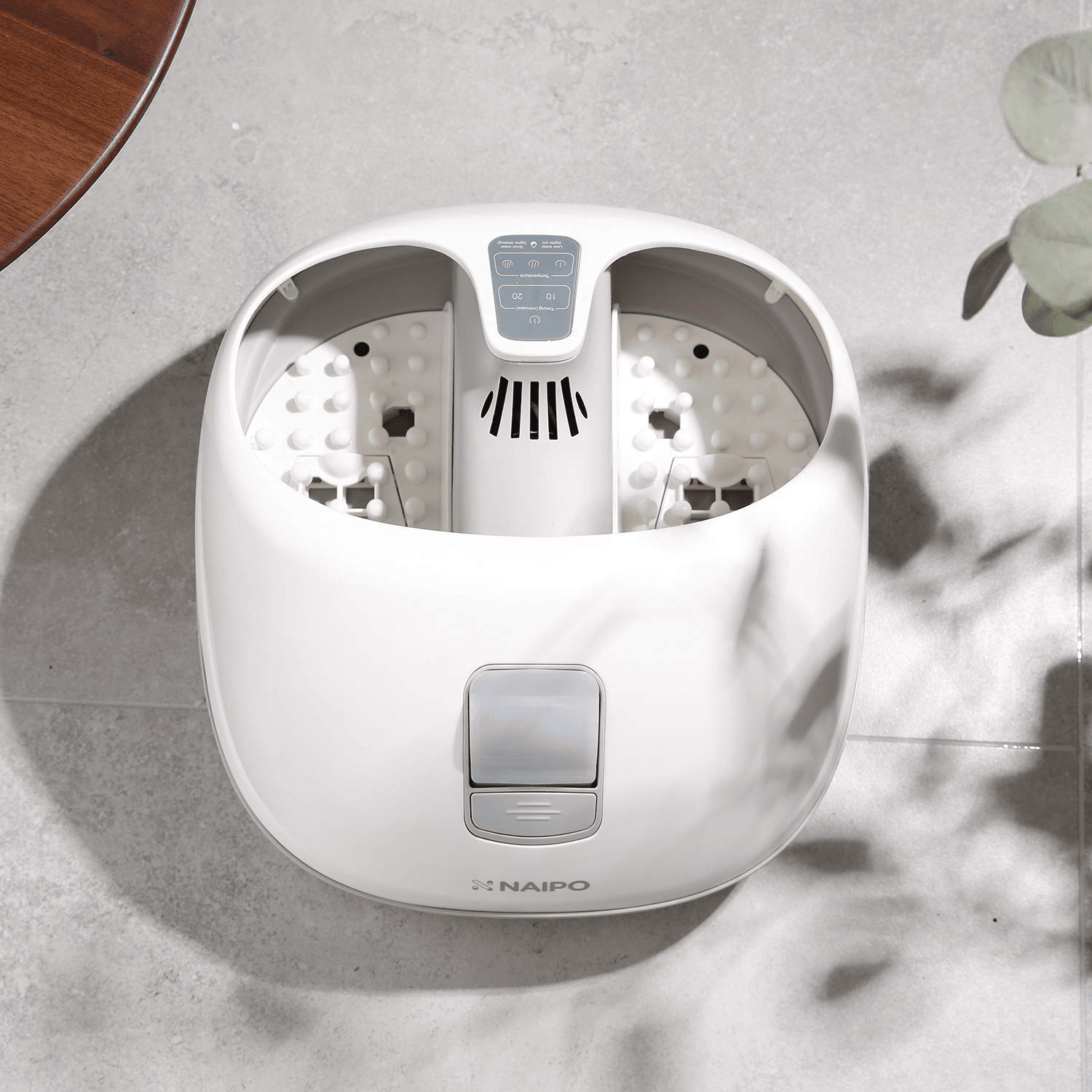 Steam Foot Bath/Spa Massager Foot Sauna Tub with 3 Heat Levels and 2 Adjustable Timers, No Water Pouring, 4 Pedicure Massage Rollers and Imitated Pebble Pedal Detachable, New Method for Stress Relief - NAIPO