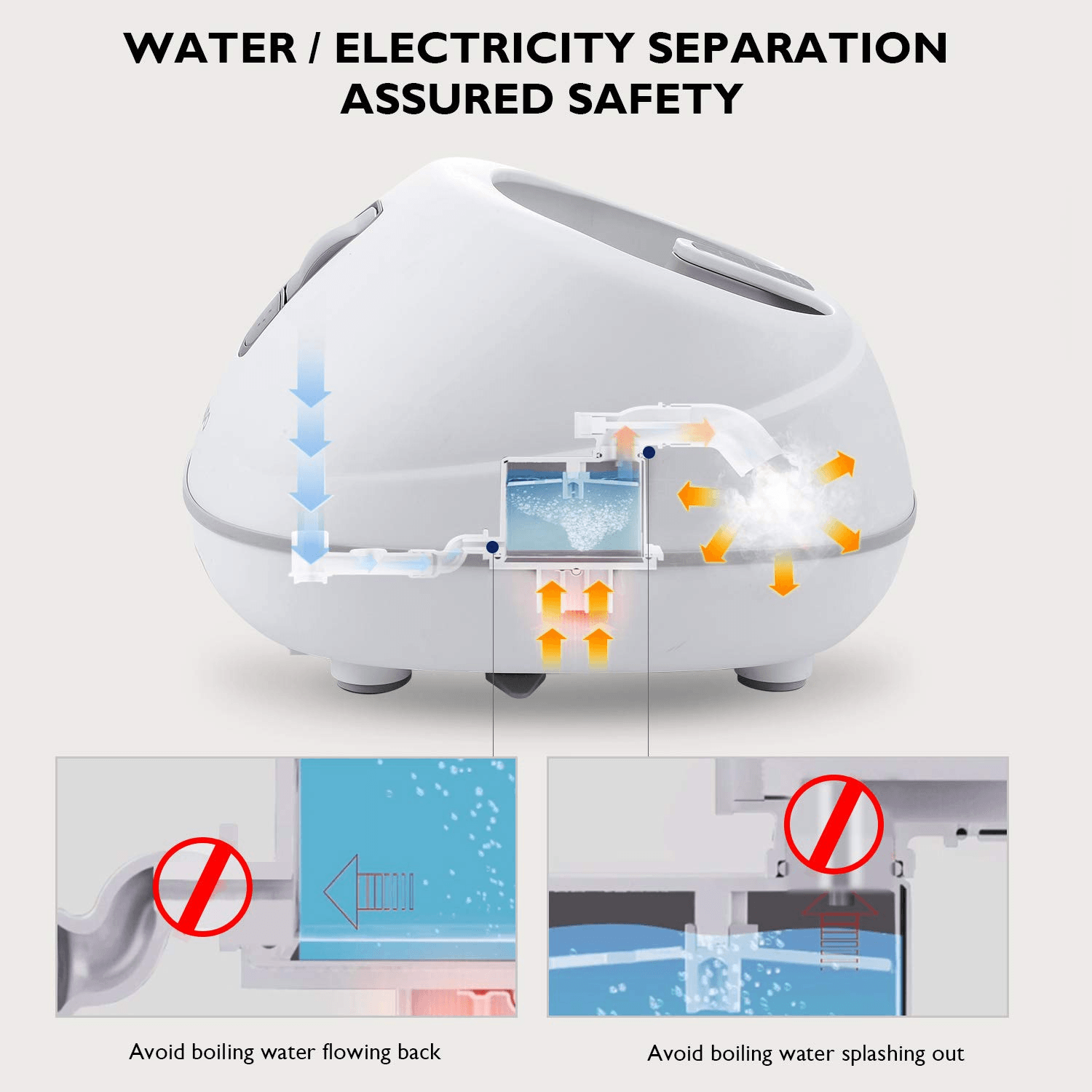 Steam Foot Bath/Spa Massager Foot Sauna Tub with 3 Heat Levels and 2 Adjustable Timers, No Water Pouring, 4 Pedicure Massage Rollers and Imitated Pebble Pedal Detachable, New Method for Stress Relief - NAIPO